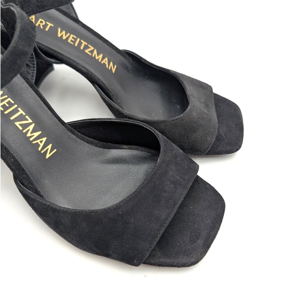 Stuart Weitzman Tia 75 Block Heel Sandal Women's Black Size US7.5B EU38 - Picture 12 of 13